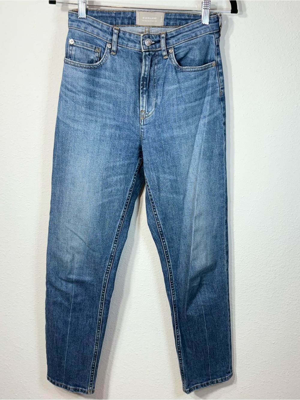 Everlane Women’s The High Rise Straight Leg Jeans Medium Wash Size 25 Regular